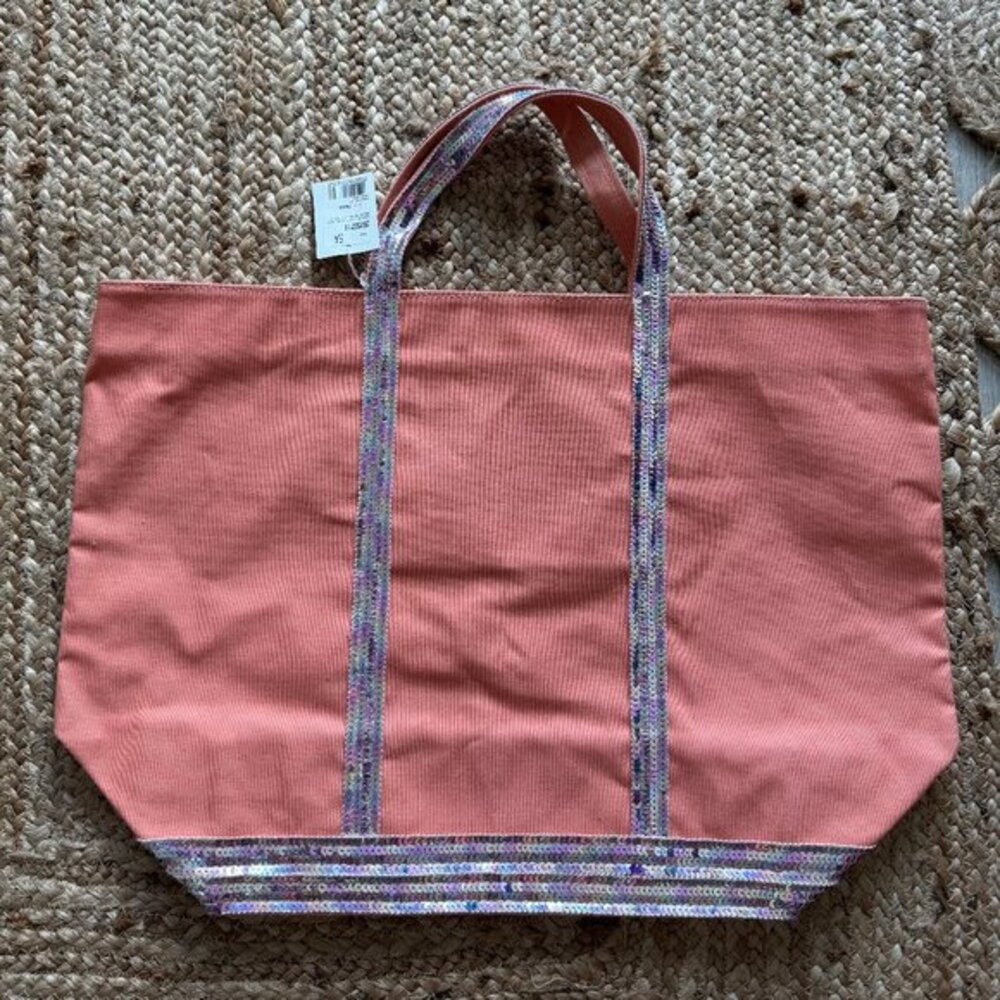French designer Vanessa Bruno Cabas Tote Bag Multicolor Sequins Size L NWT 💖